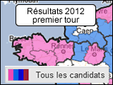 Carte résultat présidentielle 2012 premier tour
