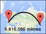 Calculer distance longeur entre deux points